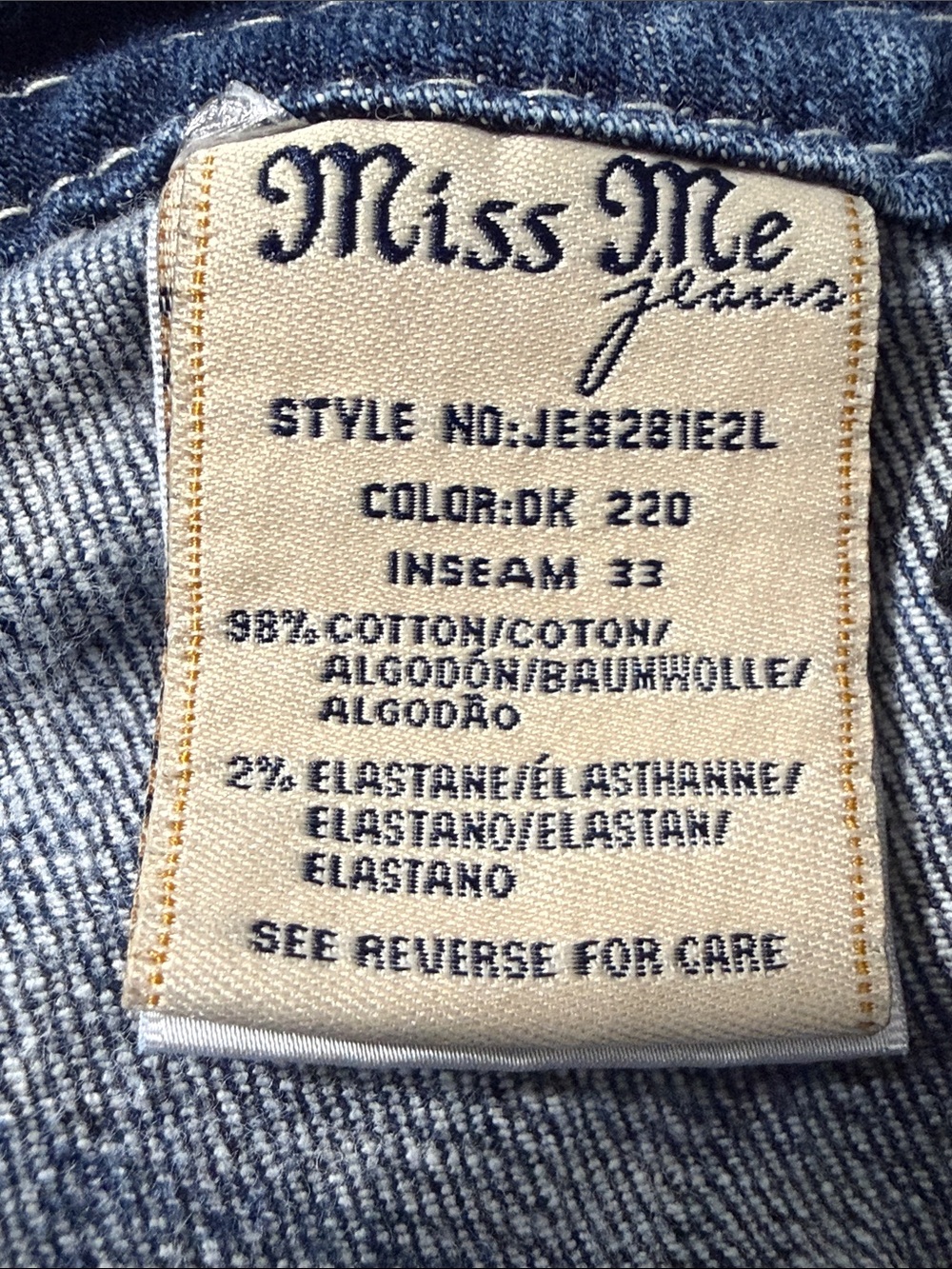 Miss Me Indigo Boot Cut Jeans with Embellished Back Pockets - Picture 4 of 4